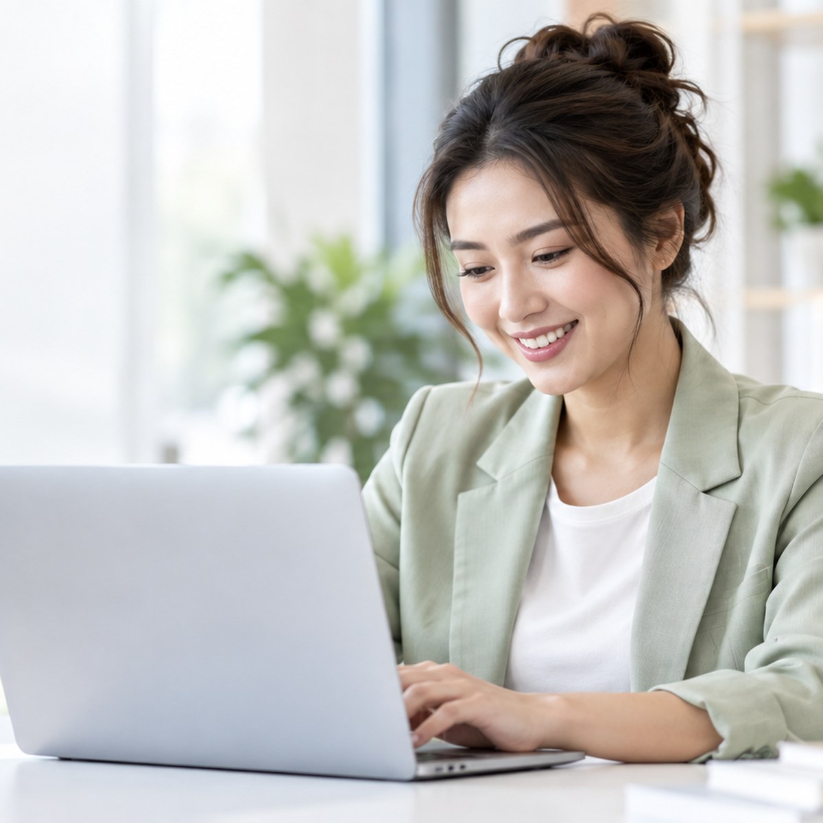 A professional working on a laptop